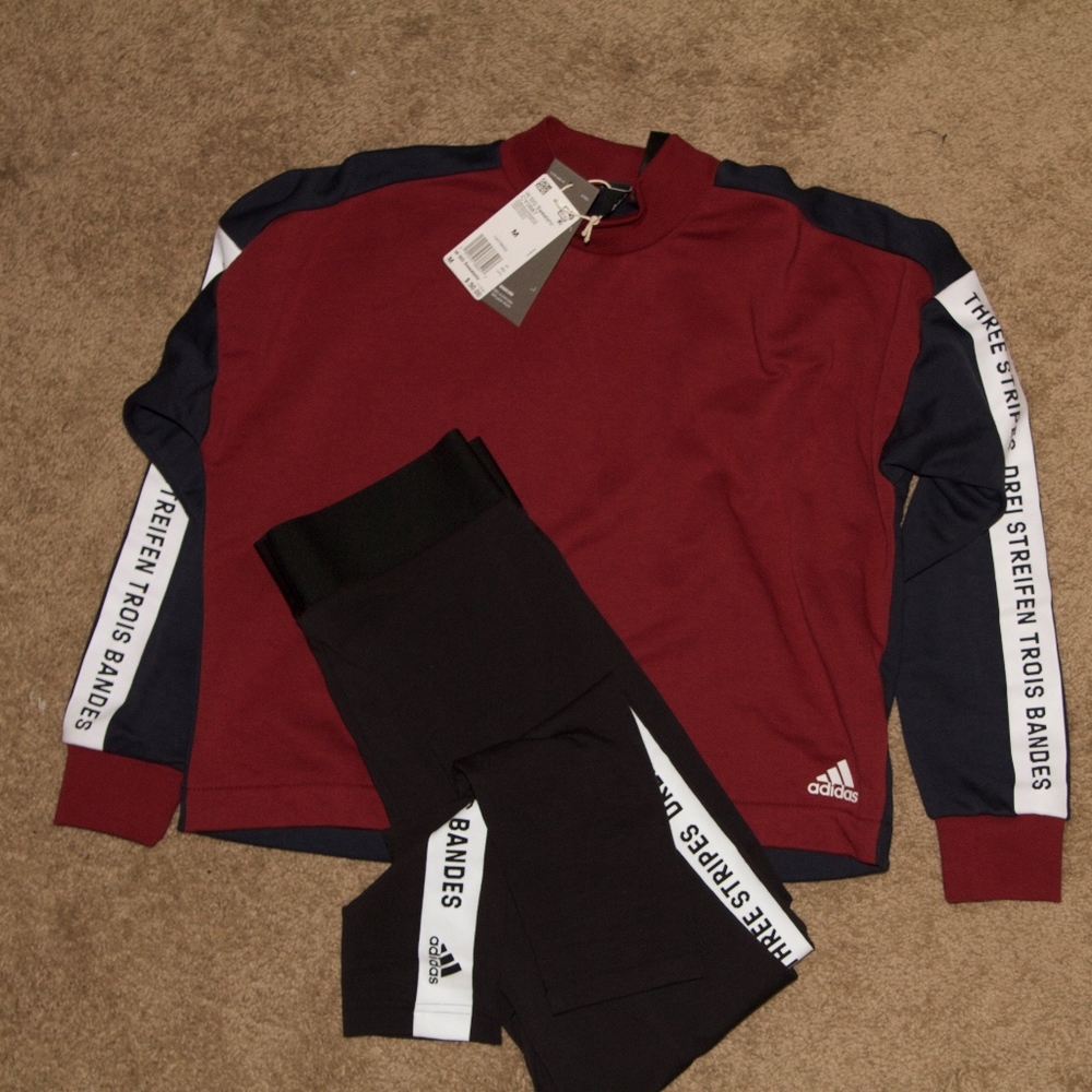 Adidas Sweater & Pant Combo ** Three Stripes